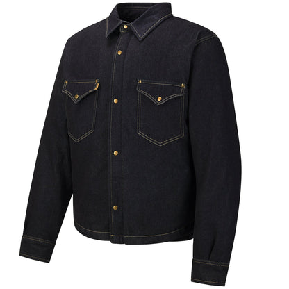 Motorcycle Shirt Denim Jacket for Men with CE Armor Mesh Liner Lightweight Motorbike